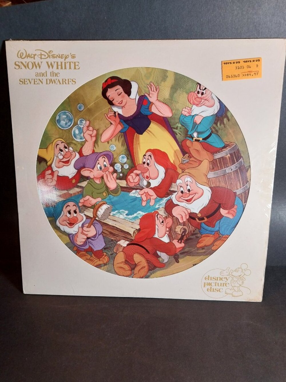 Vintage Disney Snow White & the Seven Dwarfs Picture Disc Vinyl Record 1980 SEAL